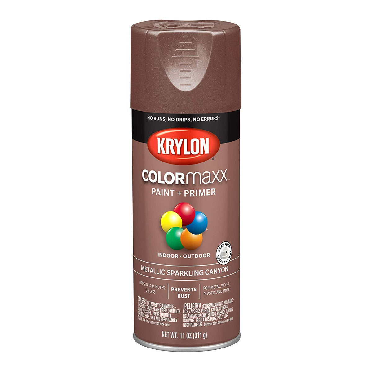 Krylon K05586007 COLORmaxx Metallic Paint+Primer Spray, Sparkling Canyon, 12 Oz