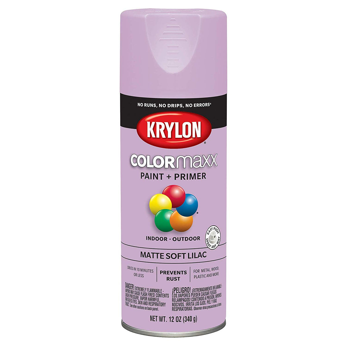 Krylon K05602007 COLORmaxx Paint + Primer Spray, Soft Lilac, 12 Oz