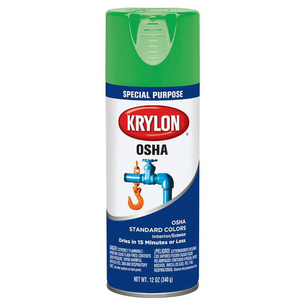Krylon K02012007 OSHA Color Spray Paint, Safety Green, 12 Oz