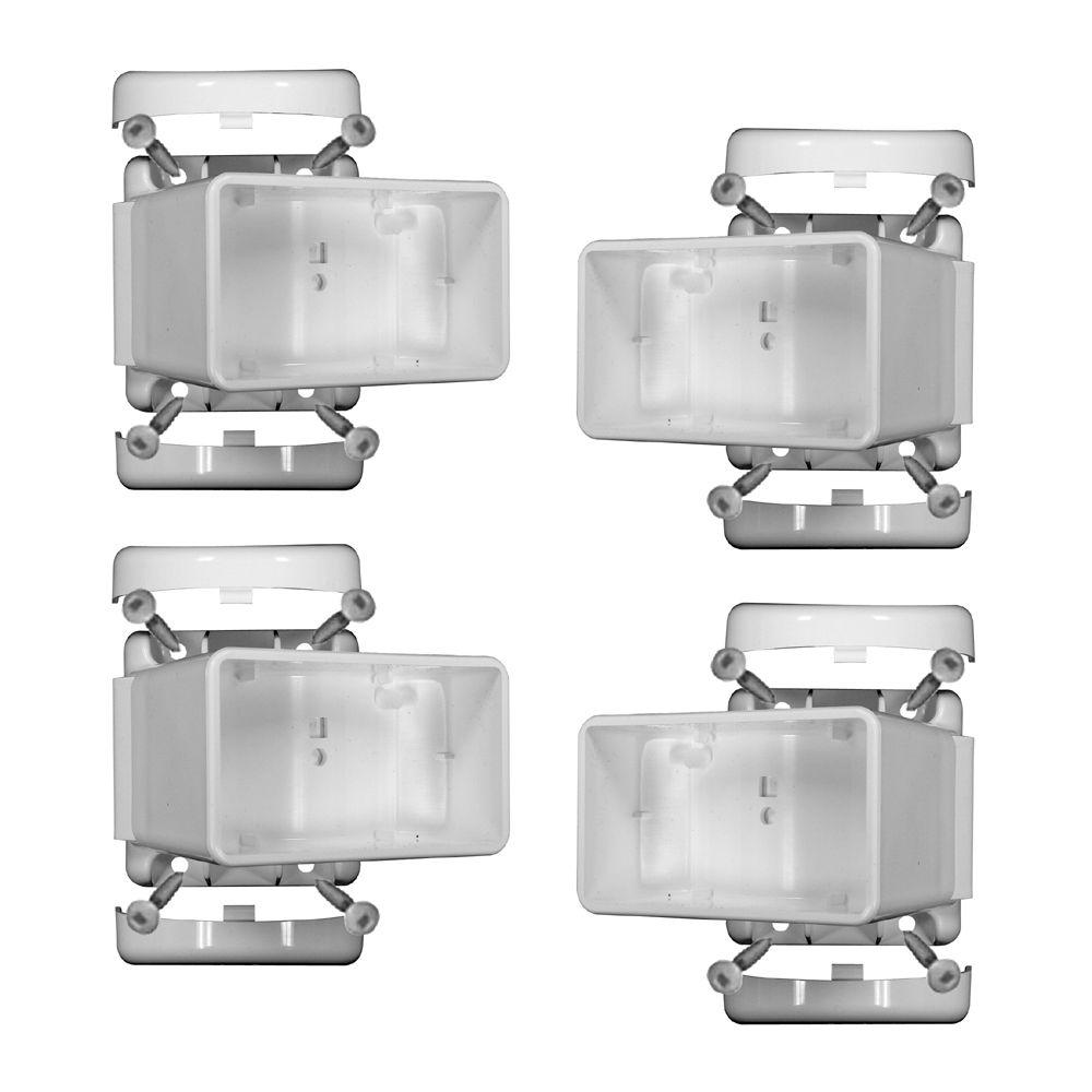 Xpanse 73012492 Select Vinyl Rail Left/Right Angle Bracket, White, 4-Count