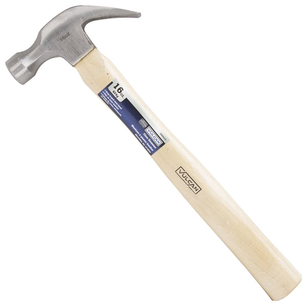 Vulcan JL20016 Curved Claw Hammer with 13" Wood Handle, 16 Oz
