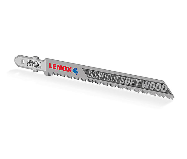 Lenox 1991386 Down Cut Soft Wood Jig Saw Blades, T-Shank, 10-TPI, 4", 3-Pack