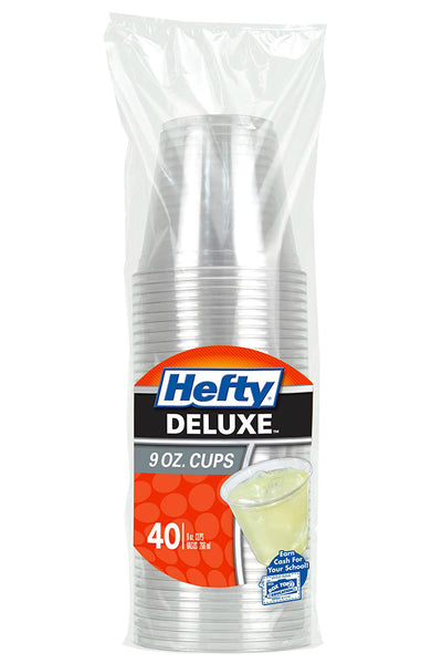 Hefty 00C20940 Deluxe Clear Plastic Party Cups, 9 Oz, 40-Count
