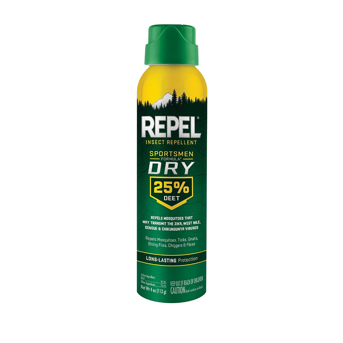 Repel HG-94133 Insect Repellent Sportsmen Formula Dry 25% DEET Aerosol, 4 Oz
