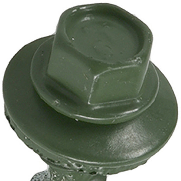 PowerPro 117915 Metal-To-Wood Self-Drilling Roofing Screws, Green, 10x1.5", 1 lb