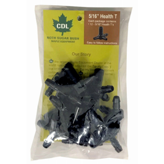CDL 660300099PK Maxflow Health-T Tubing Tee, 5/16", 12-Pack