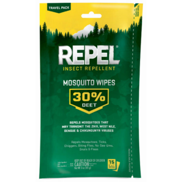 Repel HG-94100 Insect Repellent Mosquito Wipes, 15-Count