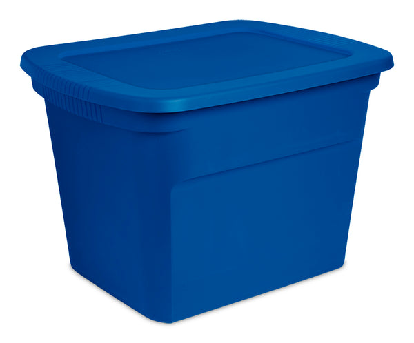 Sterilite 17311C08 Plastic Storage Tote Box, Blue Morpho, 18-Gallon