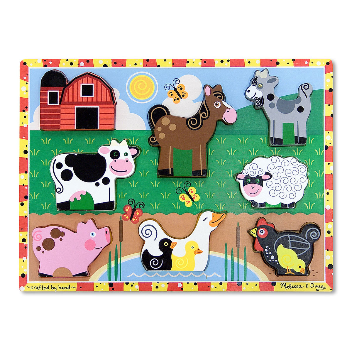 Melissa & Doug 3723 Farm Chunky Wooden Puzzle, 8-Piece