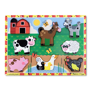 Melissa & Doug 3723 Farm Chunky Wooden Puzzle, 8-Piece