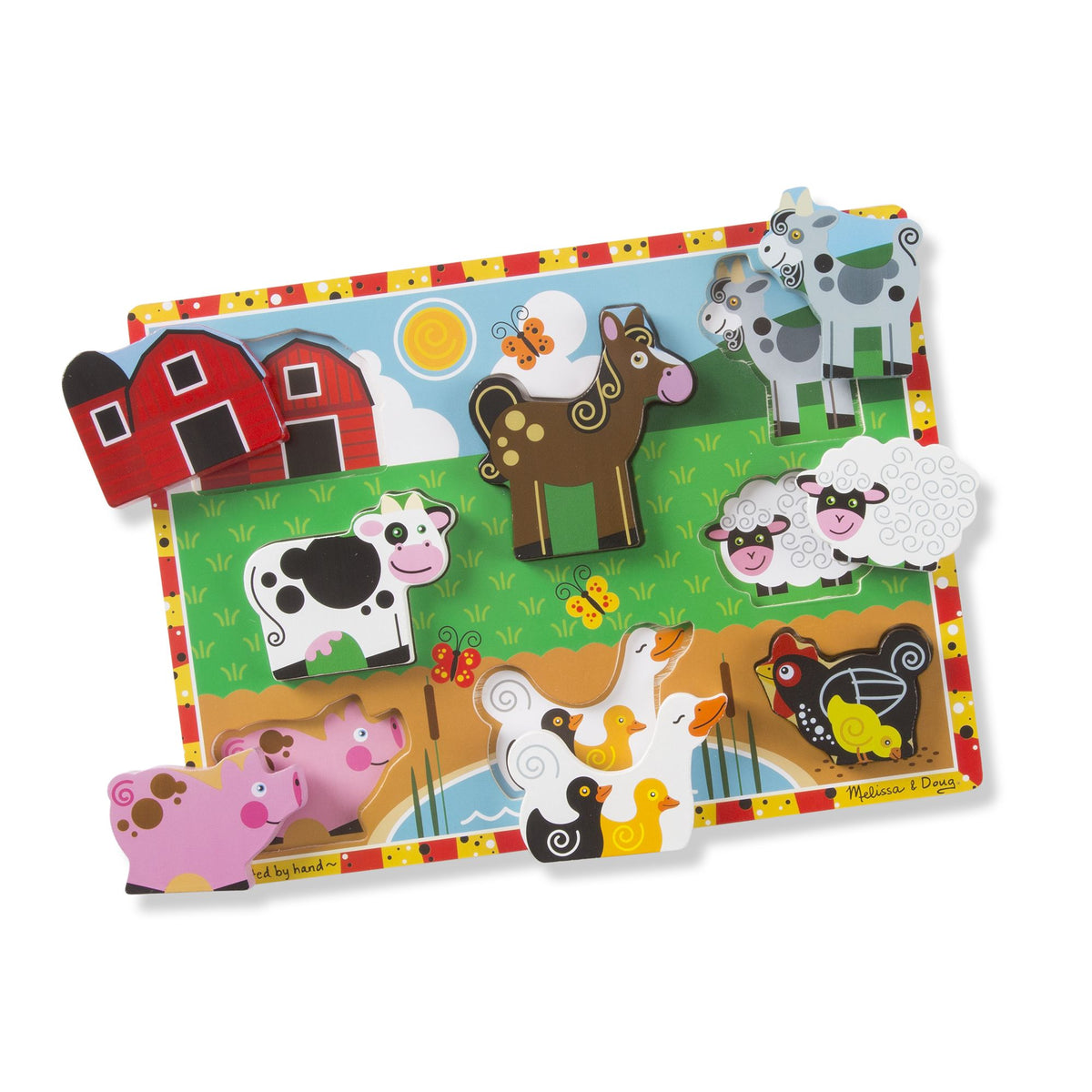 Melissa & Doug 3723 Farm Chunky Wooden Puzzle, 8-Piece