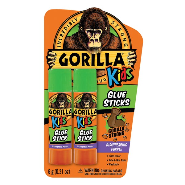Gorilla 2637802 Kids Disappearing Purple Glue Sticks, 20 Grams