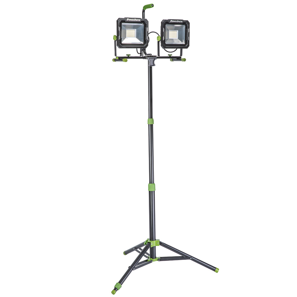 PowerSmith PWL2150TS Dual-Head LED Work Light with Tripod, 15000 Lumen