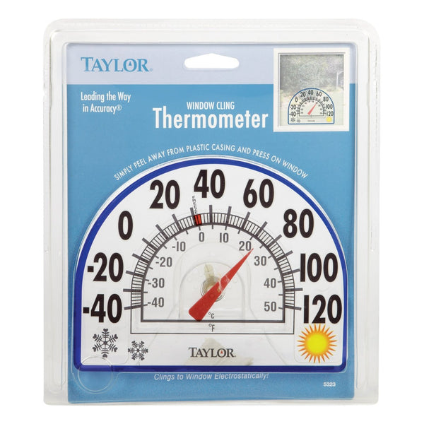 Taylor 5323 Four-Season Window Cling Dial Thermometer, Plastic, 7"