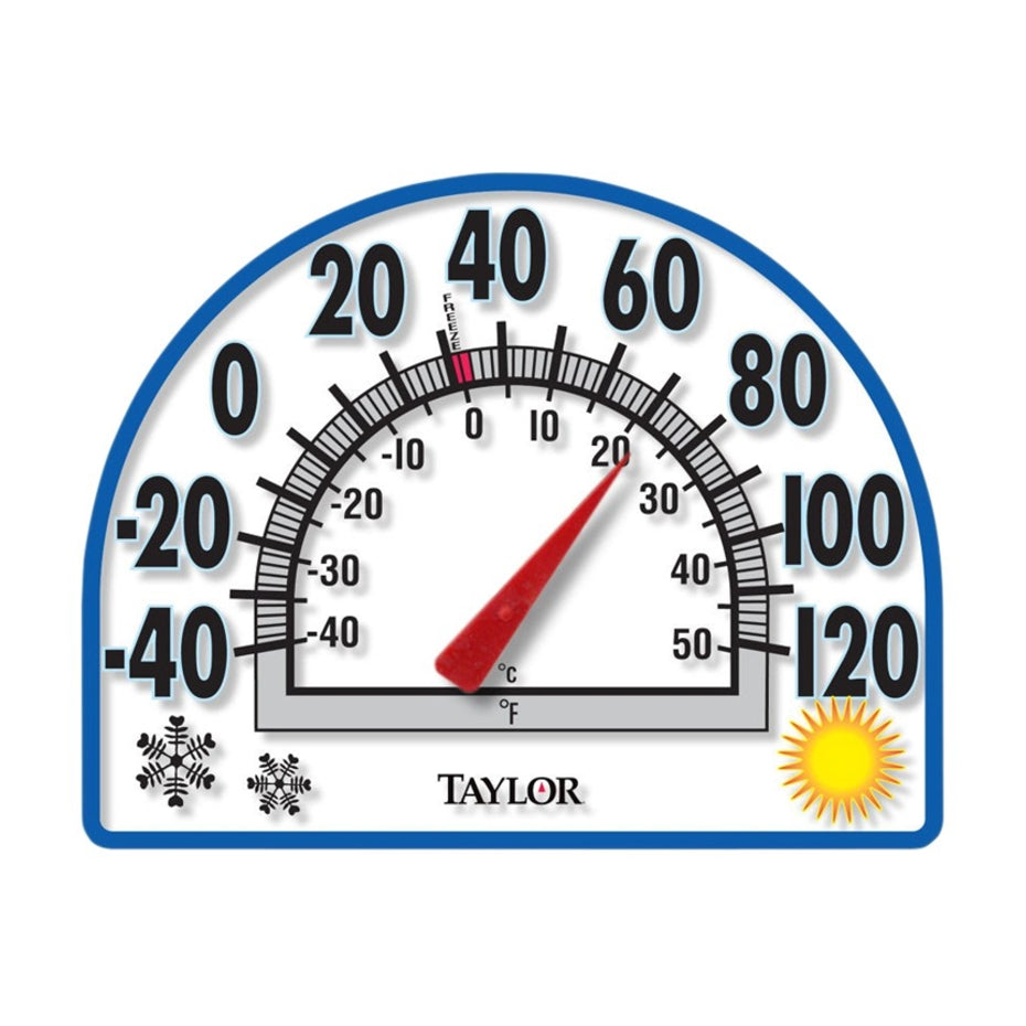 Taylor 5323 Four-Season Window Cling Dial Thermometer, Plastic, 7"