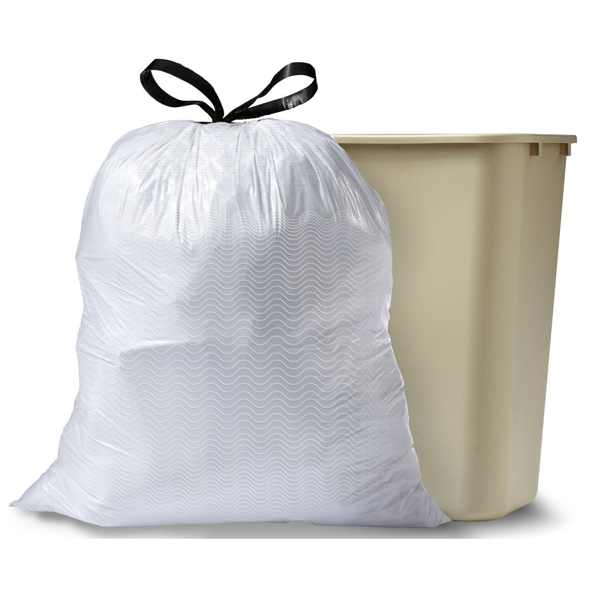 Glad 78685 Tall Kitchen Drawstring OdorShield White Trash Bags, 13 Gallon, 40-Ct