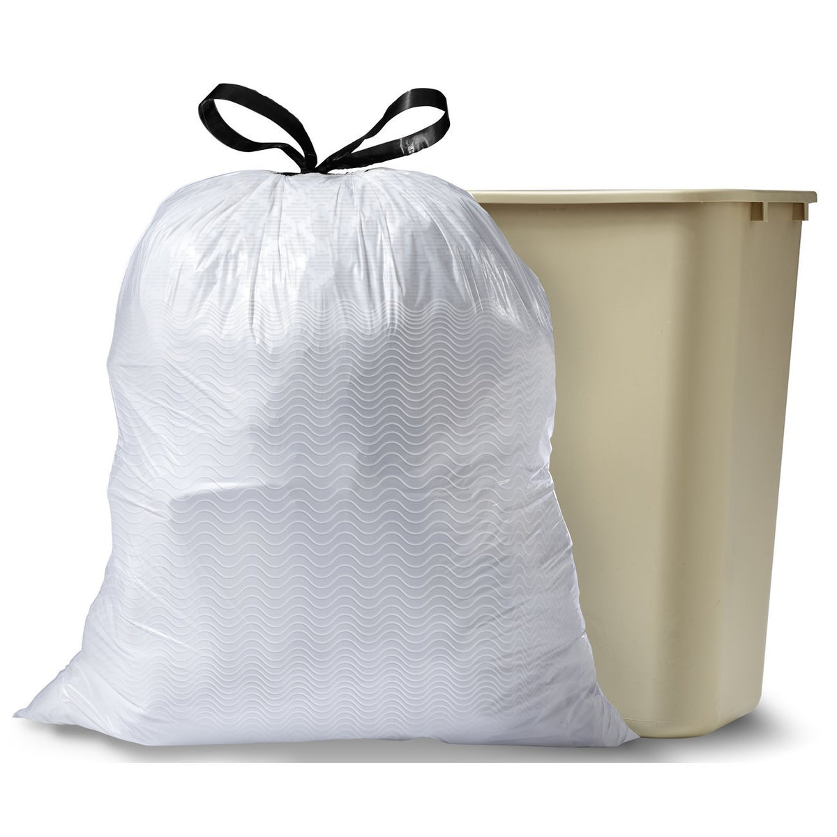 Glad ForceFlex 13 Gallon White Tall Kitchen Drawstring Trash Bags,  Original, 40 Ct