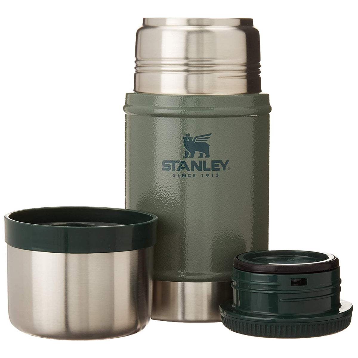 Stanley 10-07937-001 Wide Mouth Vacuum Bottle, Hammertone Green, Stainless Steel