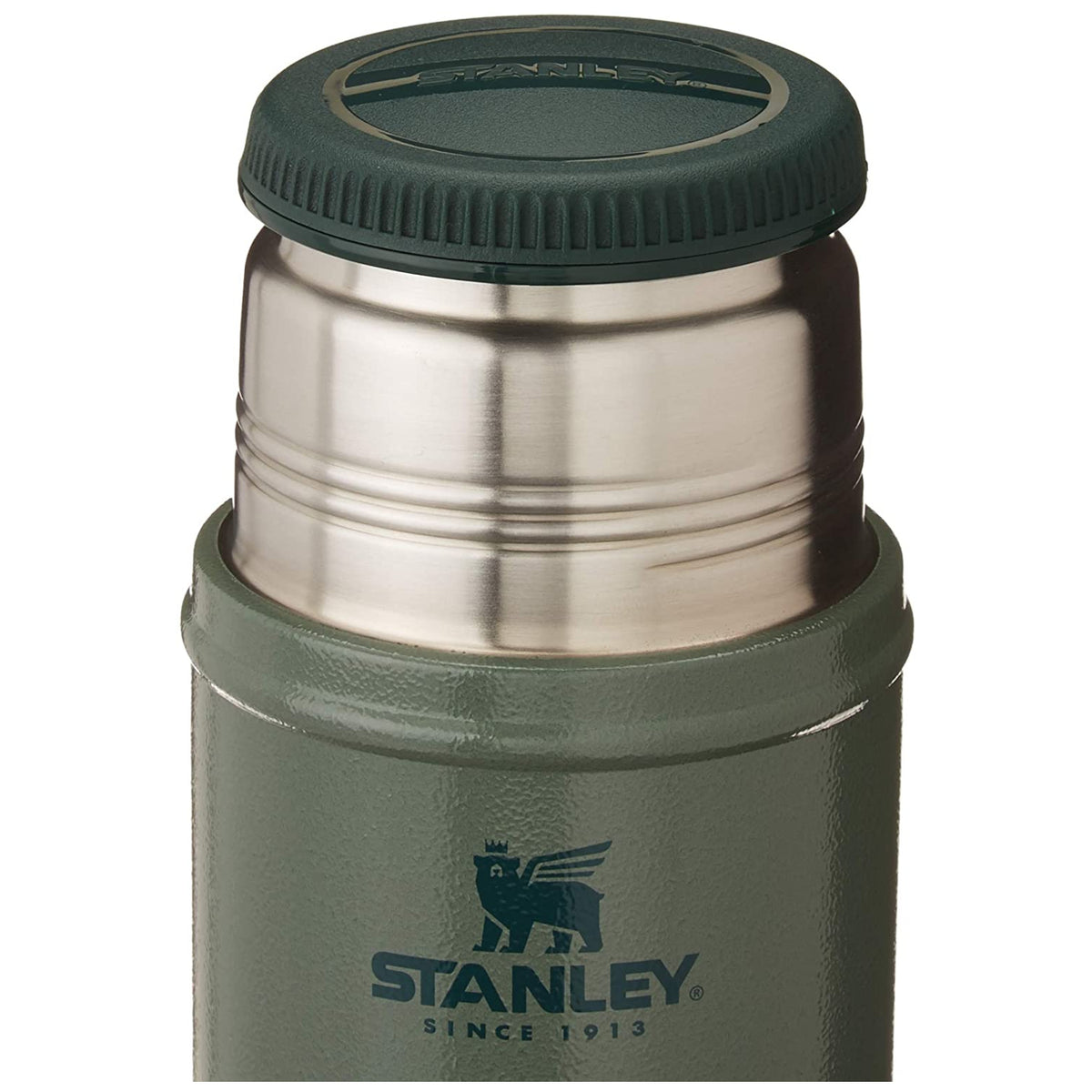 Stanley 10-07937-001 Wide Mouth Vacuum Bottle, Hammertone Green, Stainless Steel