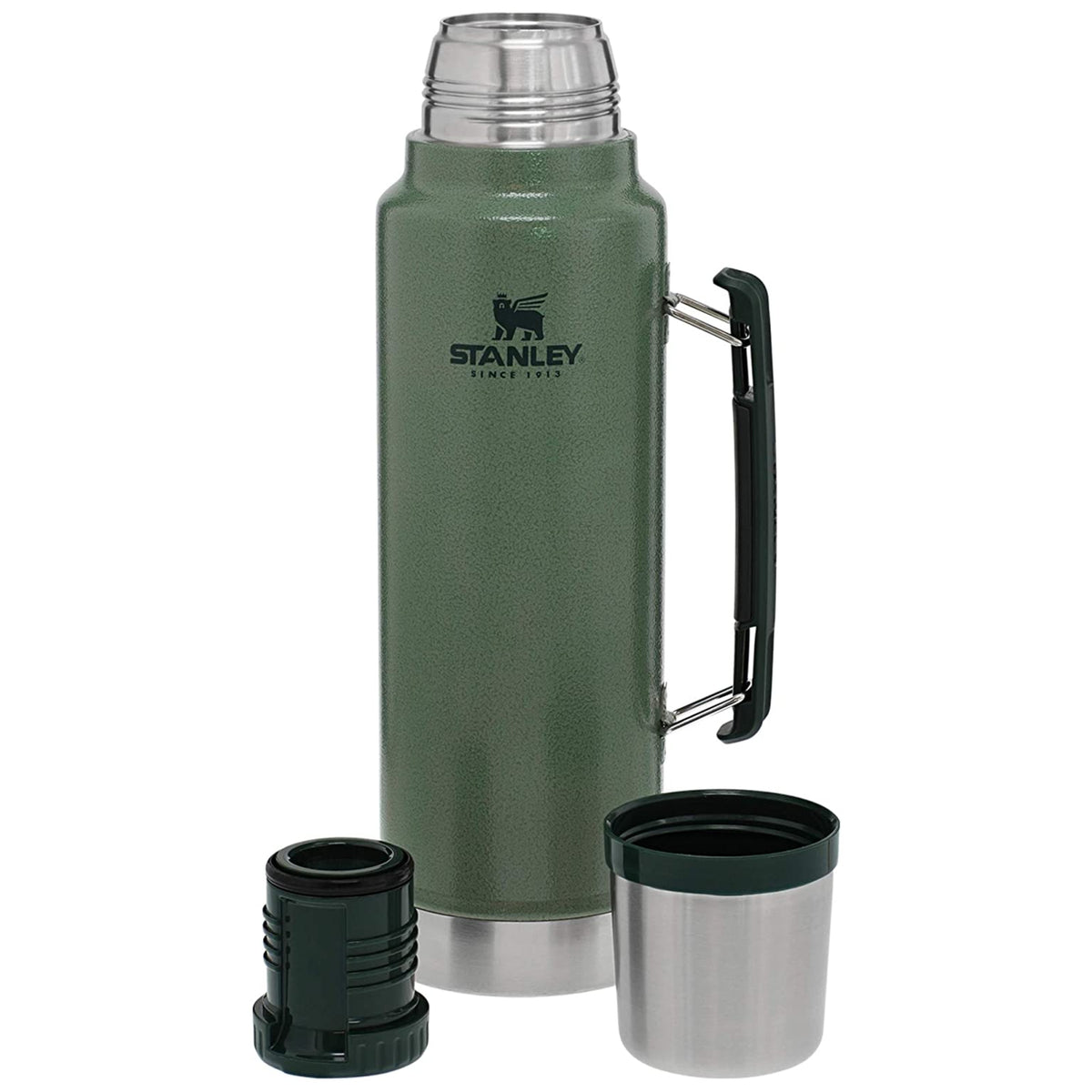 Stanley 10-07933-001 Stainless Steel Vacuum Insulated Bottle, Hammertone Green, 1.5 Qt