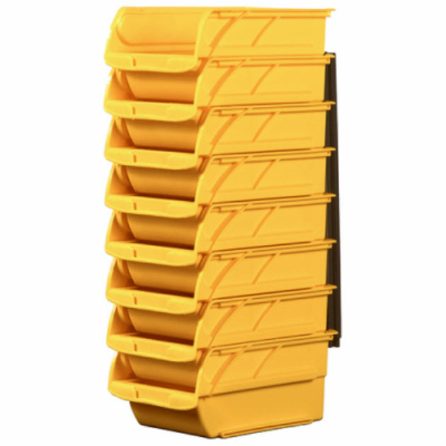 Stanley STST55208 Stackable Polypropylene Storage Bin, Yellow, #2, 8-Pack