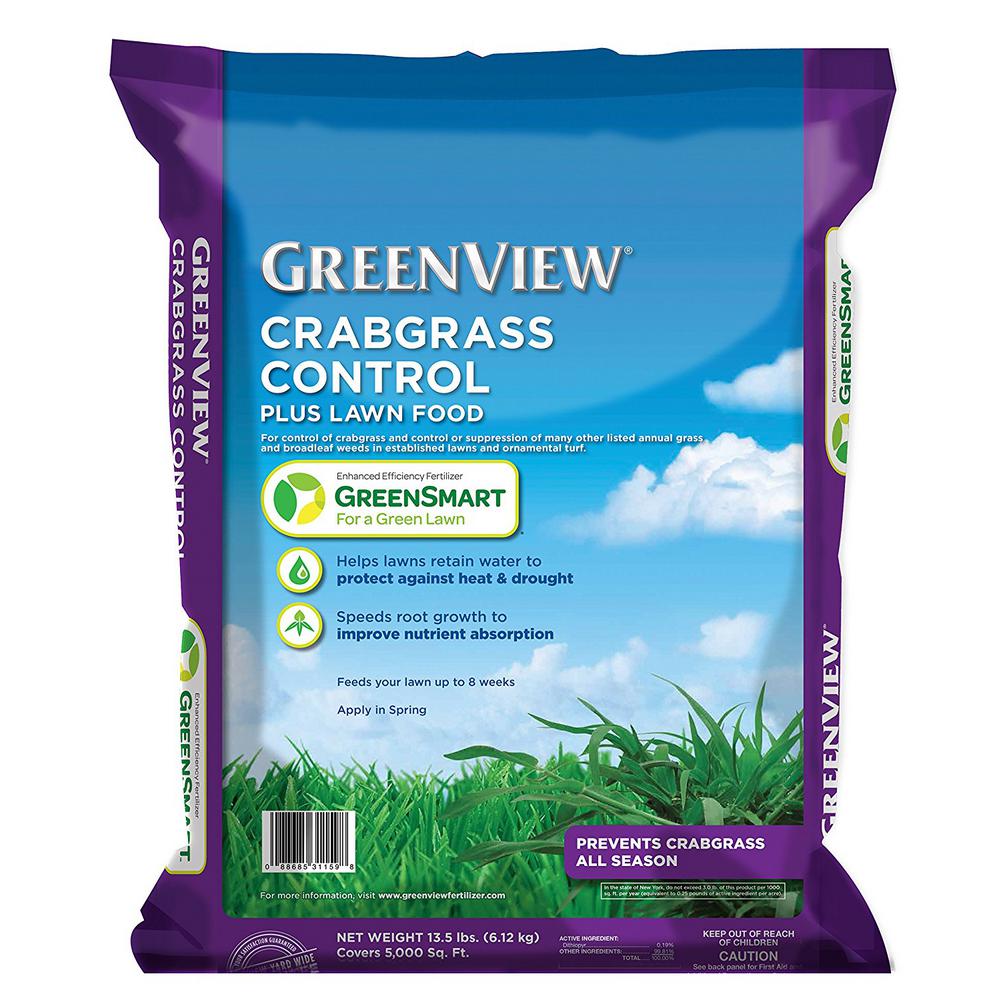 GreenView 21-29178 Crabgrass Control Plus Lawn Food with GreenSmart, 13.5 Lb
