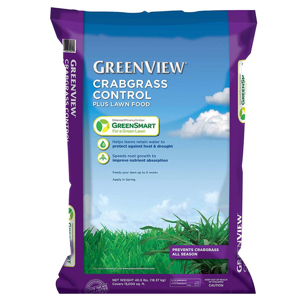 GreenView 21-31160 Crabgrass Control Plus Lawn Food 26-0-4, 40.5 Lb, 15000 Sqft