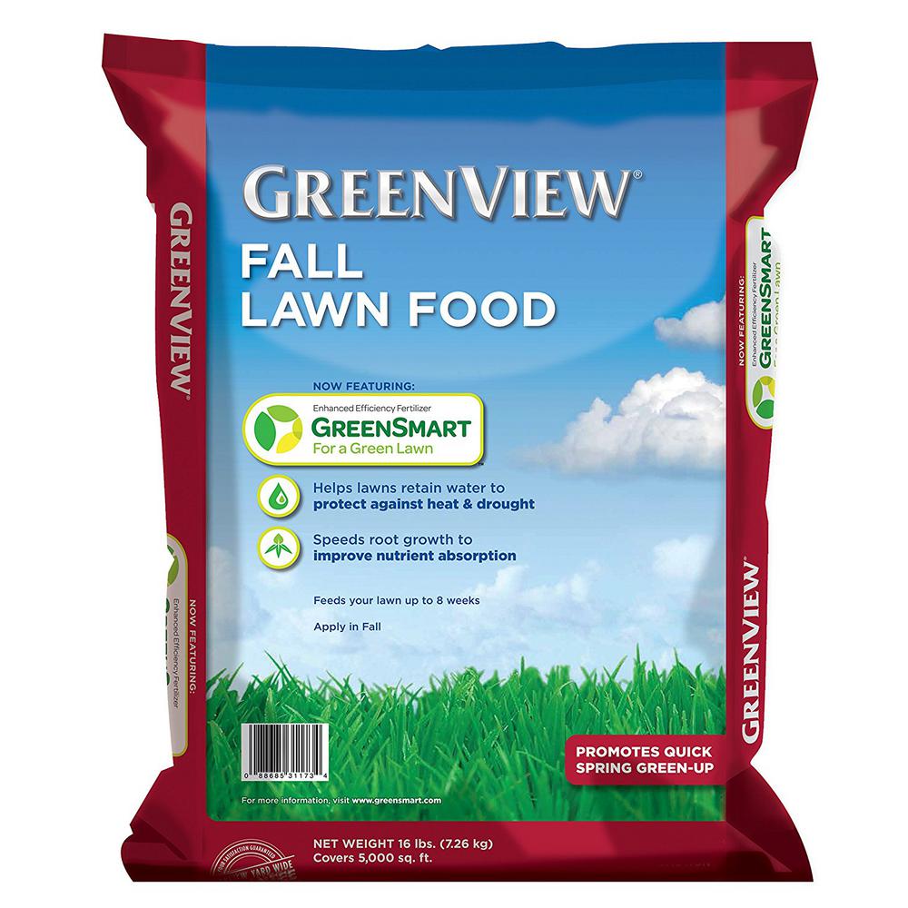 GreenView 21-29180 Fall Lawn Food with GreenSmart, 22-0-10, 16 Lb, 5000 Sqft