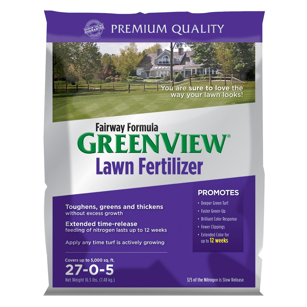 GreenView 21-29169 Fairway Formula Lawn Fertilizer, 27-0-5, 16.5 Lb, 5000 Sqft
