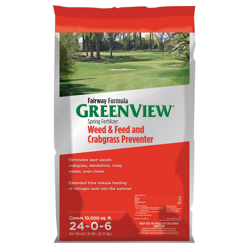 GreenView 21-29173 Spring Fertilizer Weed & Feed Plus Crabgrass Preventer, 36 Lb