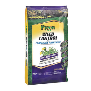 Preen 24-64026 Lawn Weed Control Plus Crabgrass Preventer, 18 Lb, 5000 Sqft