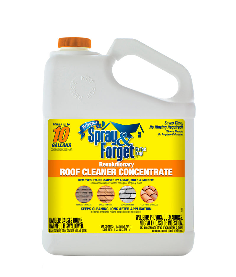 Spray & Forget SFRCG01 Concentrated Roof & Exterior Surface Cleaner, 1 Gallon