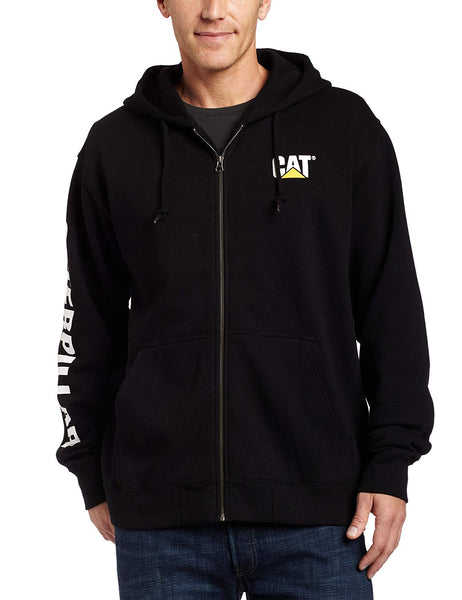 CAT W10840-016-XL Full Zip Hooded Sweatshirt, Black, Extra-Large
