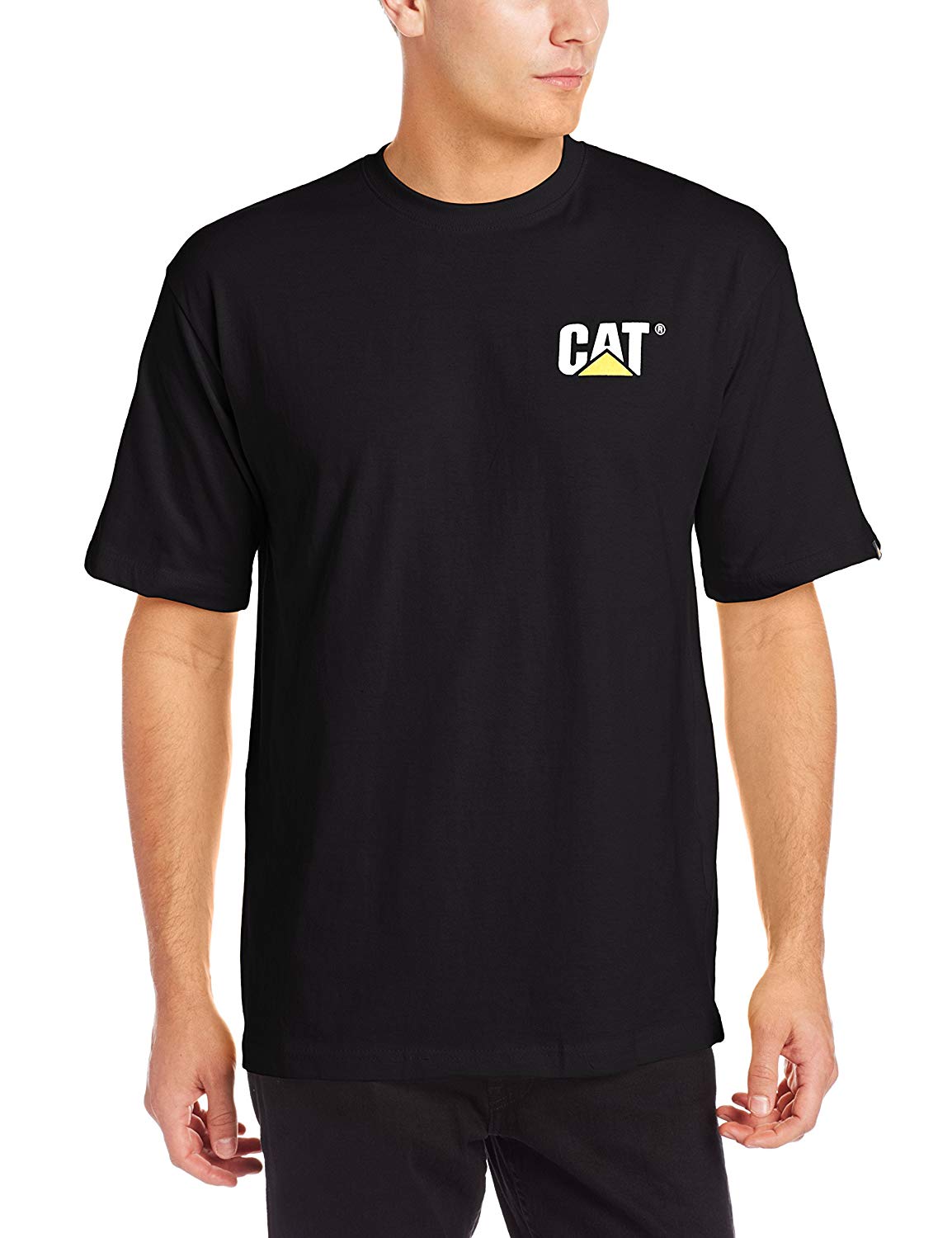 CAT W05324-016-2XL Short Sleeve Trademark T-Shirt, Black, 2-XL