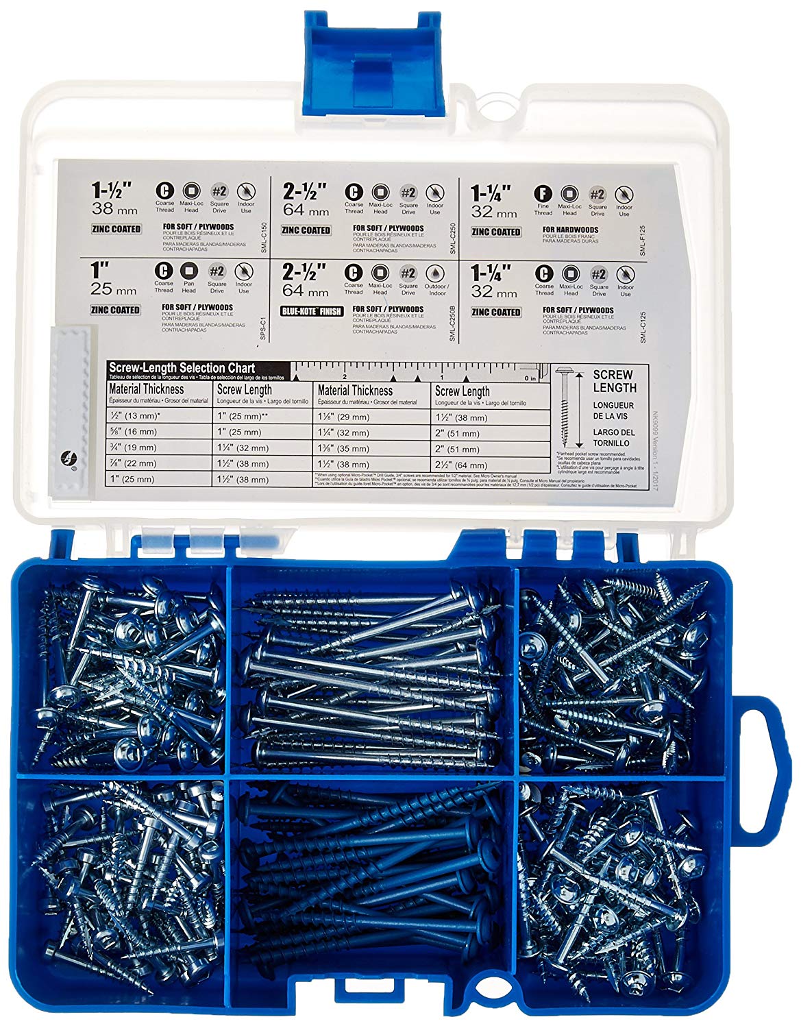 Kreg SK04 Pocket-Hole Screw Starter Kit, 260-Pieces
