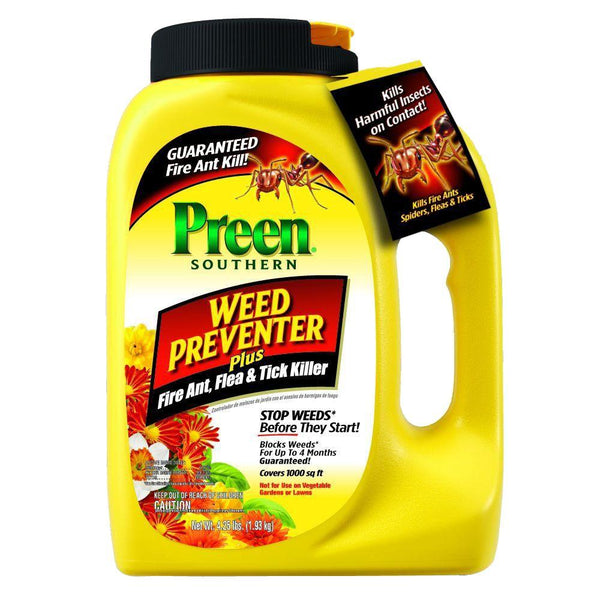 Preen 24-64033 Southern Weed Preventer Plus Fire Ant Flea & Tick Killer, 4.25 Lb
