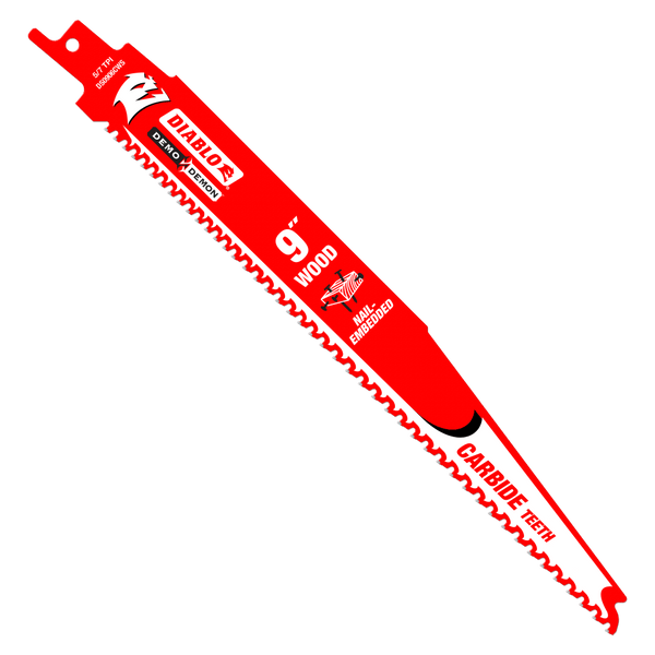 Diablo DS0906CWS10 Carbide Recip Blade for Nail‑Embedded Wood, 9", 10-Pack