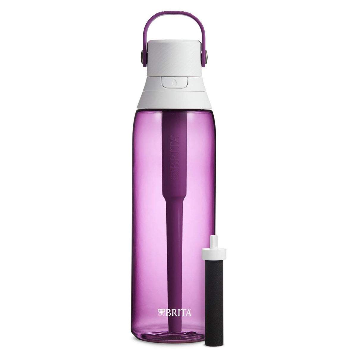 Brita 36383 Premium Hard Sided Plastic Filtering Water Bottle, Orchid, 26 Oz