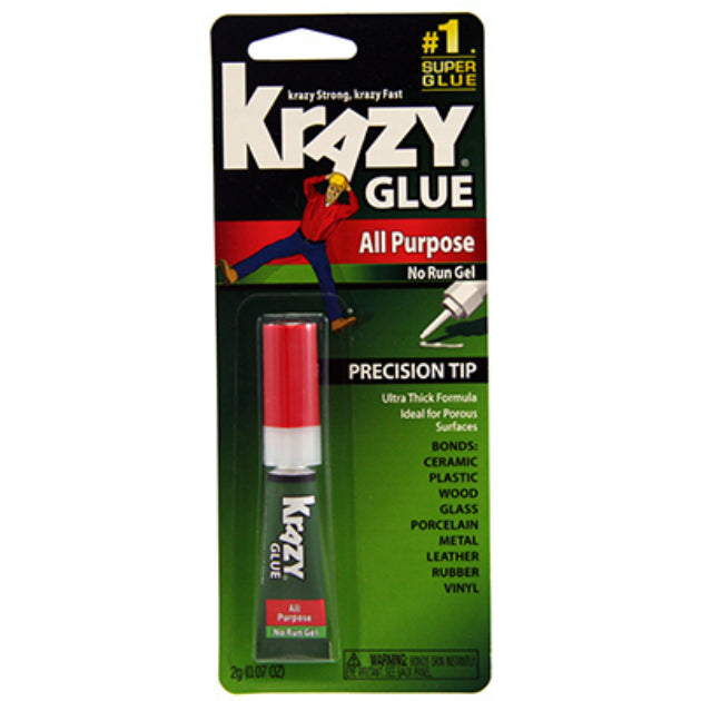 Krazy Glue KG58448MR All Purpose No Run Gel Glue with Precision Tip, 2-Gram
