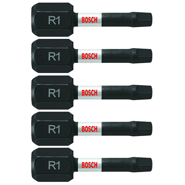 Bosch ITSQ1105 Impact Tough Square #1 Insert Bits, 1", 5-Piece