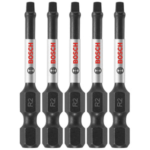 Bosch ITSQ2205 Impact Tough Square #2 Insert Bits, 2", 5-Piece