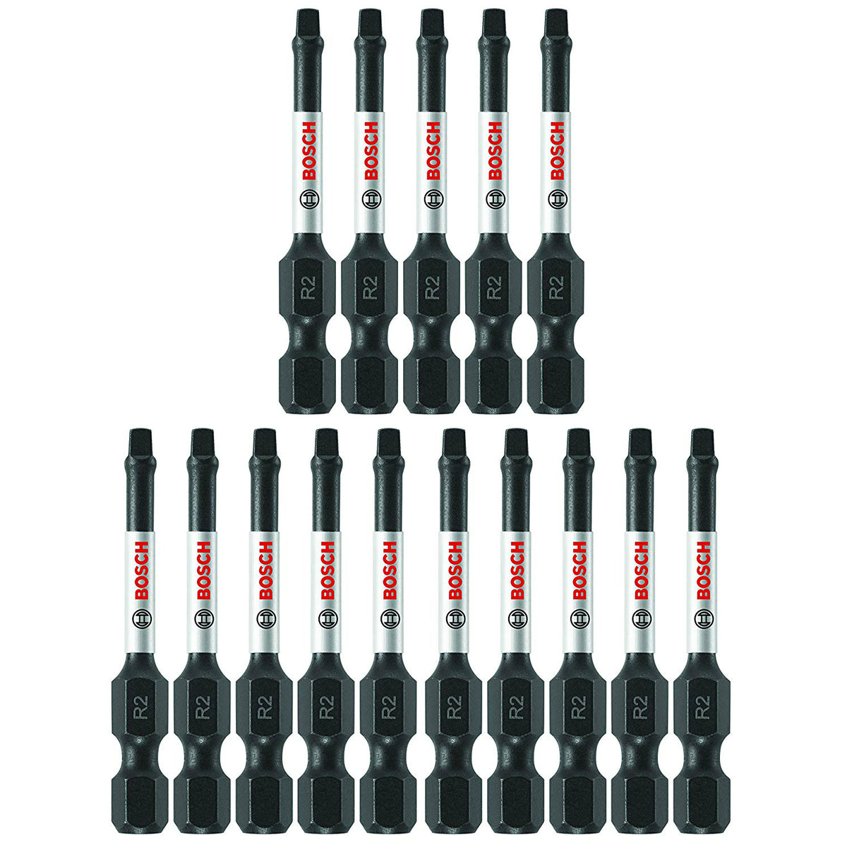 Bosch ITSQ2115 Impact Tough Square #2 Insert Bits, 1", 15-Piece