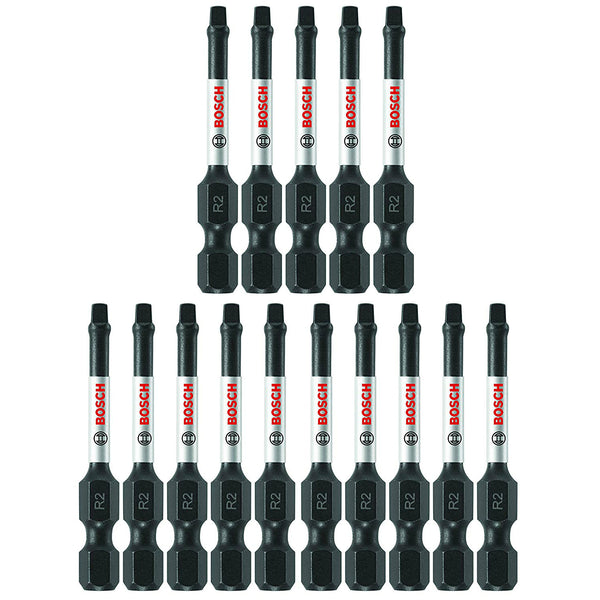 Bosch ITSQ2115 Impact Tough Square #2 Insert Bits, 1", 15-Piece