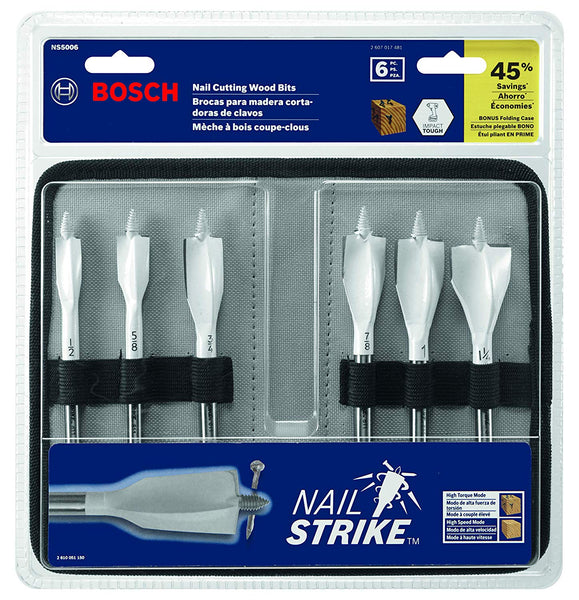 Bosch NS5006 Nail Strike Wood-Boring Bit Set, 6-Piece