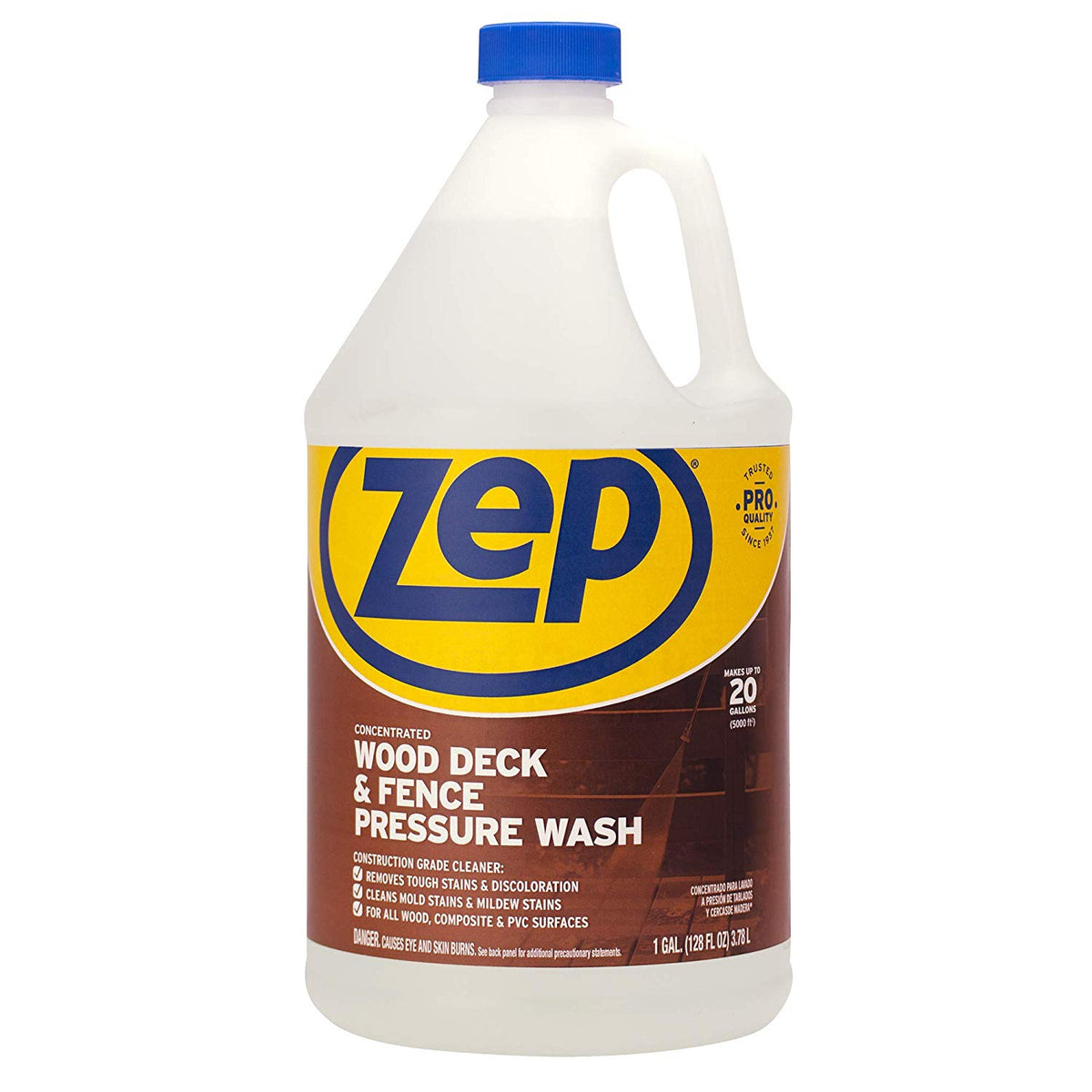 Zep ZUDFW128 Concentrated Wood Deck & Fence Pressure Wash, 1 Gallon