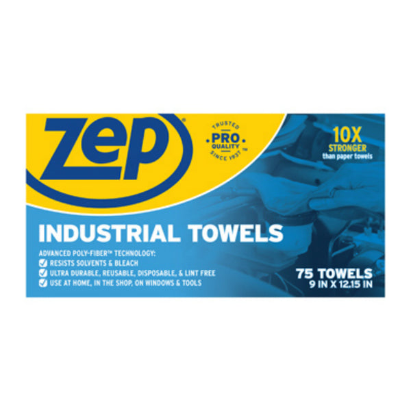 Zep 1049801 Advanced Poly-Fiber Industrial Towels - 10x Stronger Than Paper Towel, 75-Count