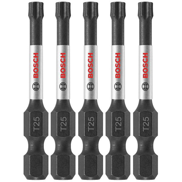 Bosch ITT25205 Impact Tough Torx #25 Power Bits, 2", 5-Piece