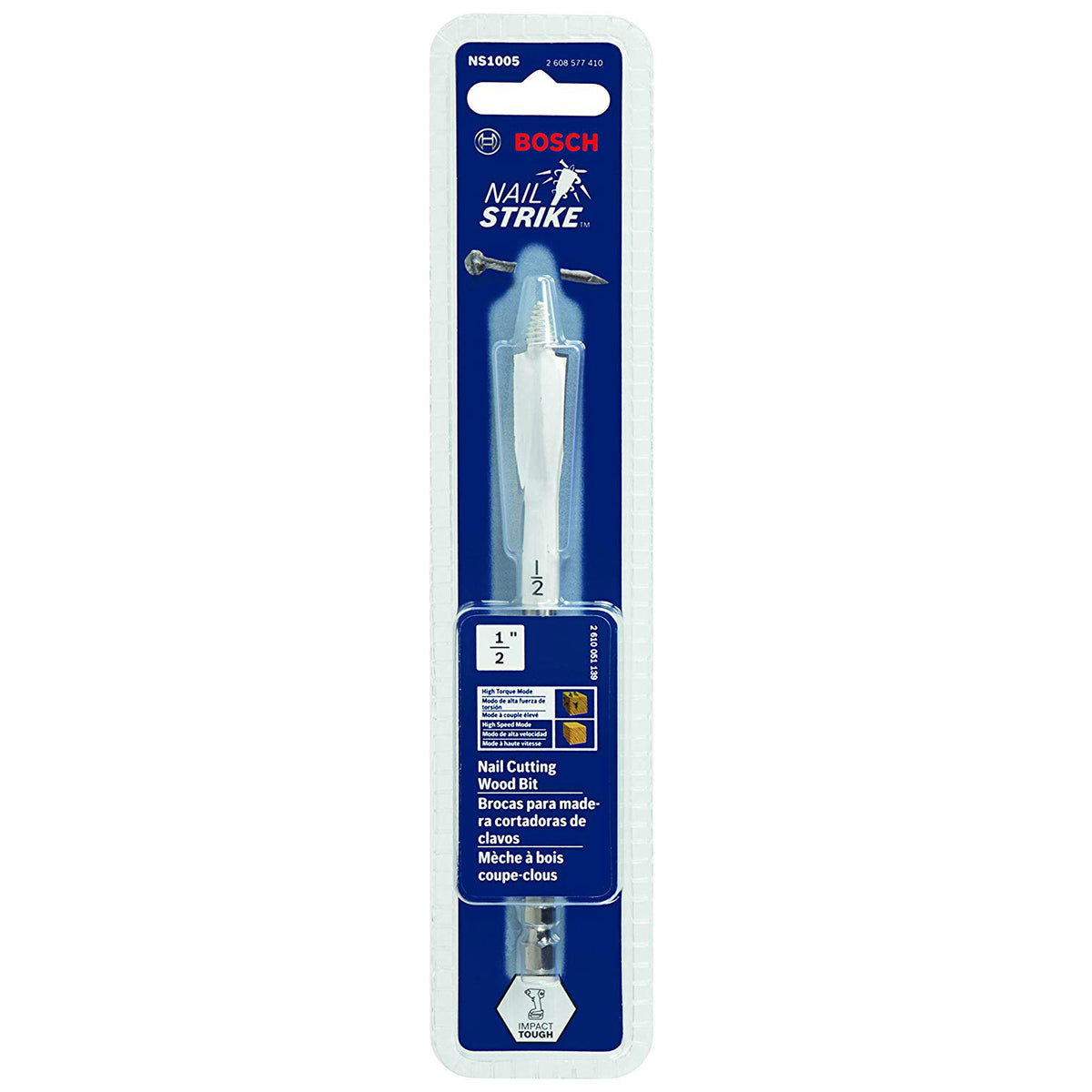 Bosch NS1005 Nail Strike Wood-Boring Bit, 1/2" x 6"