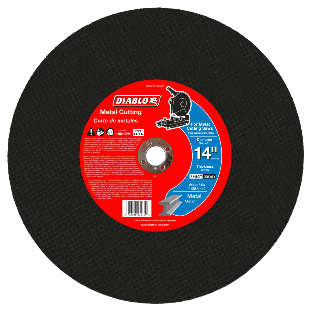 Diablo DBD014109A01F Metal Chop Saw Disc, 14", 7/64" Thick