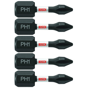 Bosch ITPH1105 Impact Tough Torx #1 Insert Bits, 1", 5-Piece